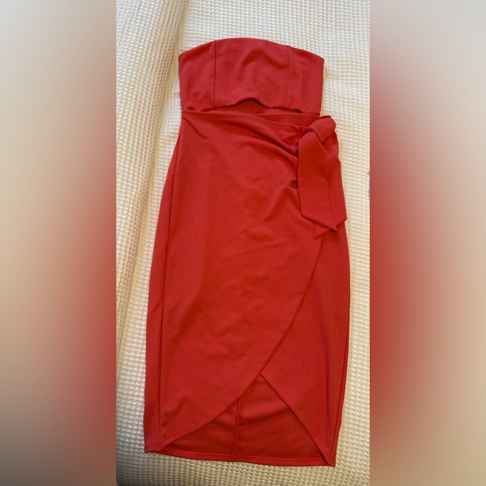 Coral Strapless Cutout Dress - Tags On!